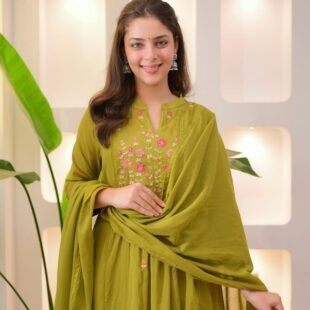 Full Heavy Embroidery Solid Kurta Pant And Dupatta