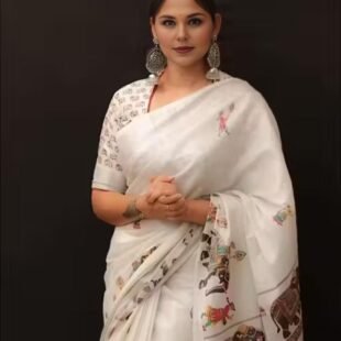 Designer Cotton Linen Saree