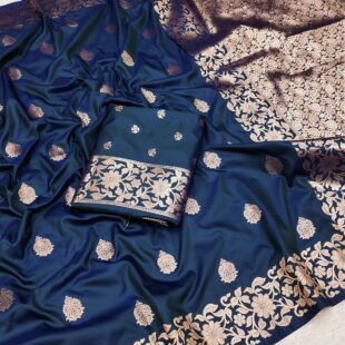 ✒️ Soft & Pure Banarasi Silk Saree – Royal Zari Weaving Elegance