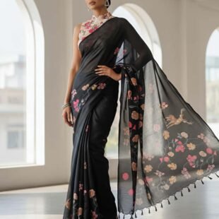 ✨Heavy Handloom Tussar Silk Animal Digital Print Saree✨