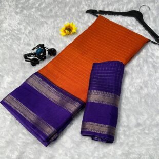 ✨Beautiful Heavy Mysore Silk Saree-Orange✨
