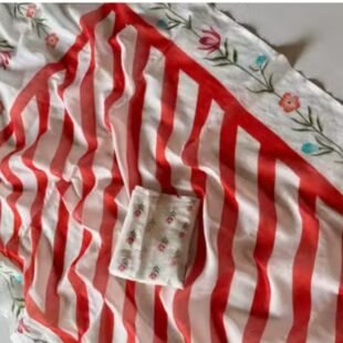 Designer Cotton Linen Leheriya Saree