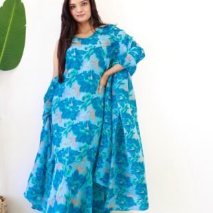 👇 STYLISH GOWN + SAREE FUSION DESIGN 👇